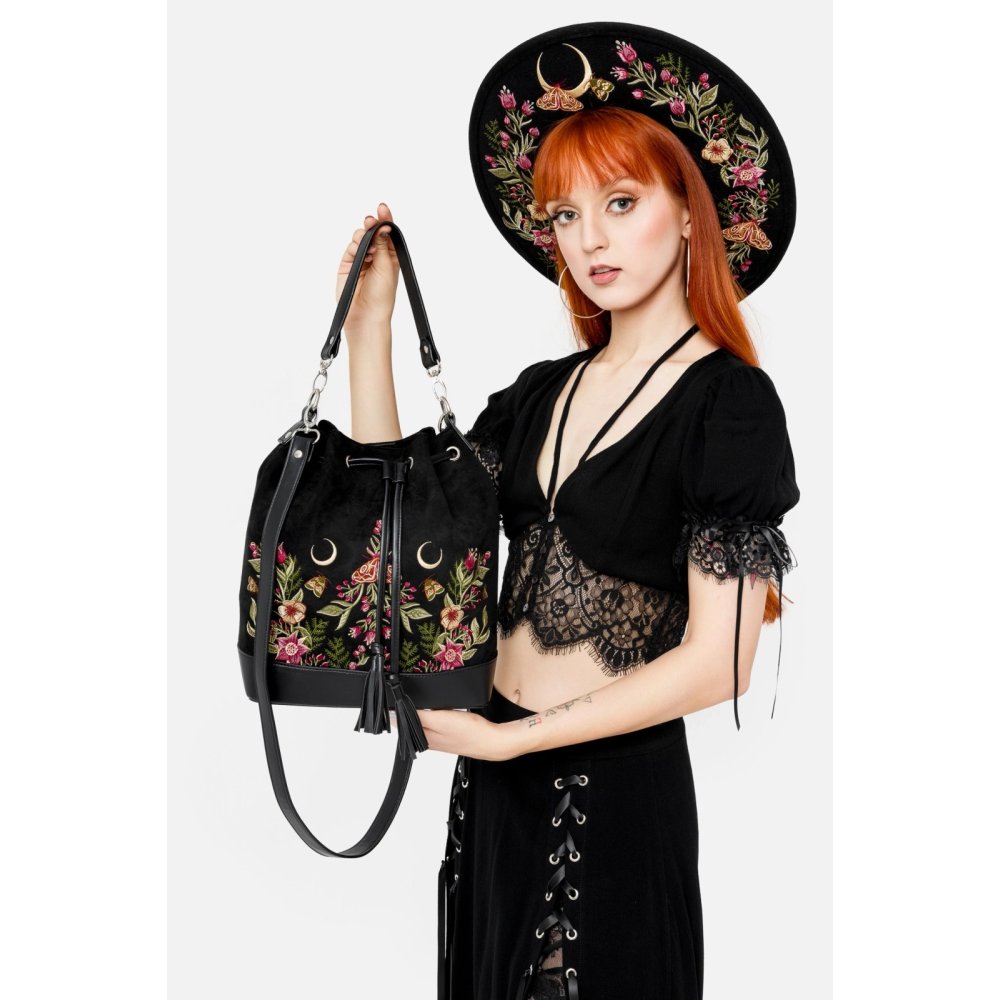 Restyle - Wildflower Shoulder bag - Black
